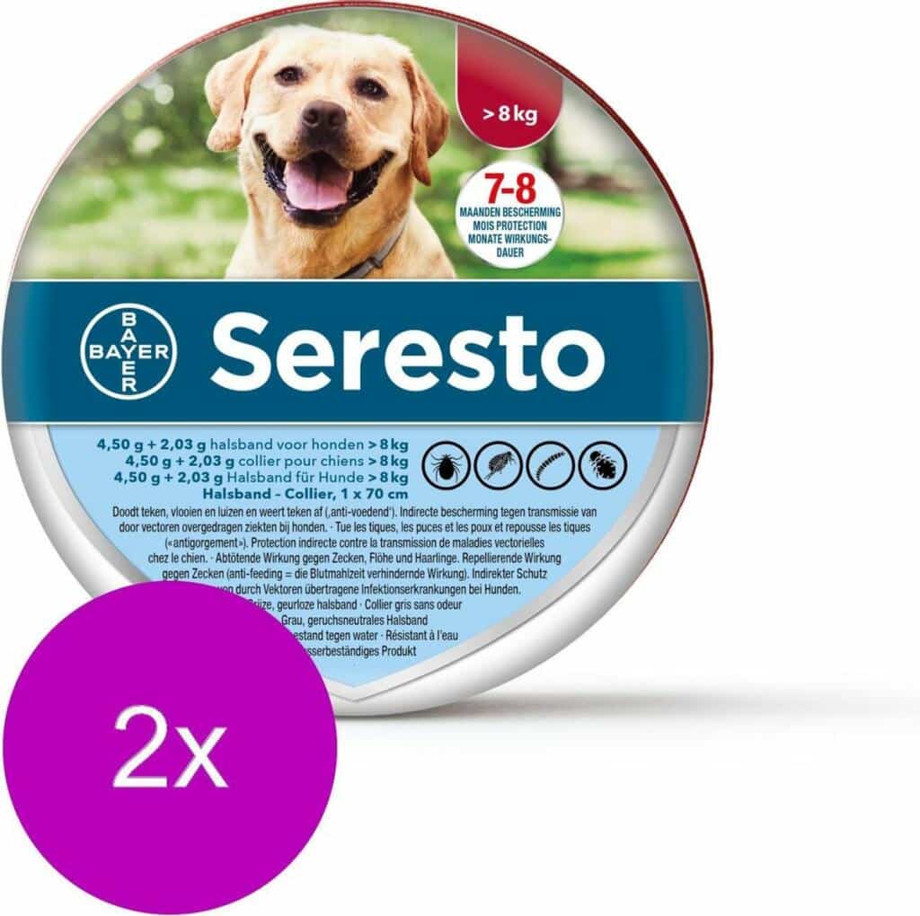 Seresto Teken En Vlooienband 2 Stuks Vanaf 8 Kilo